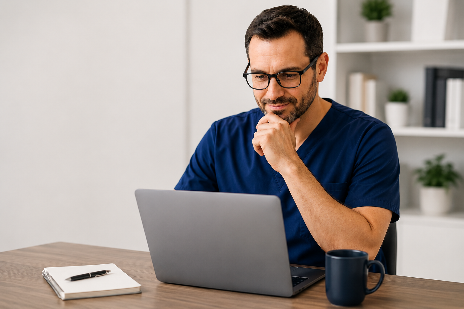 dentist completing online course