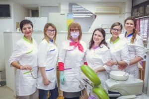 happy dental team