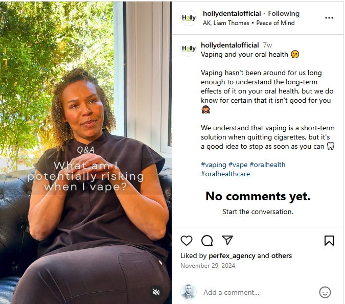 Instagram content ideas for dentists