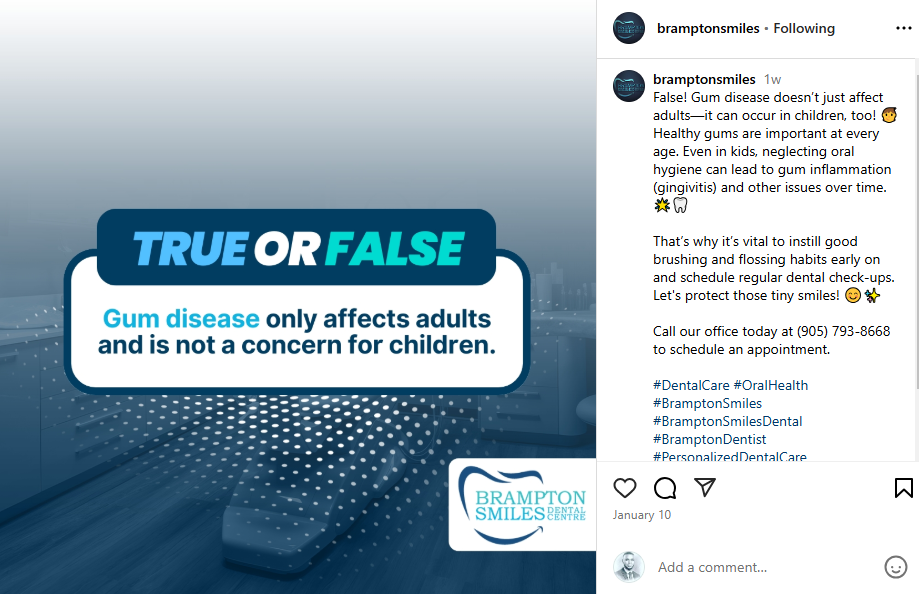 Instagram content ideas for dentists